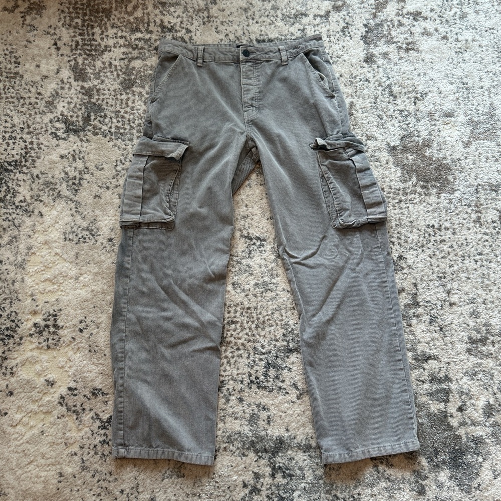 Men's Versatile Gray Cargo Pants